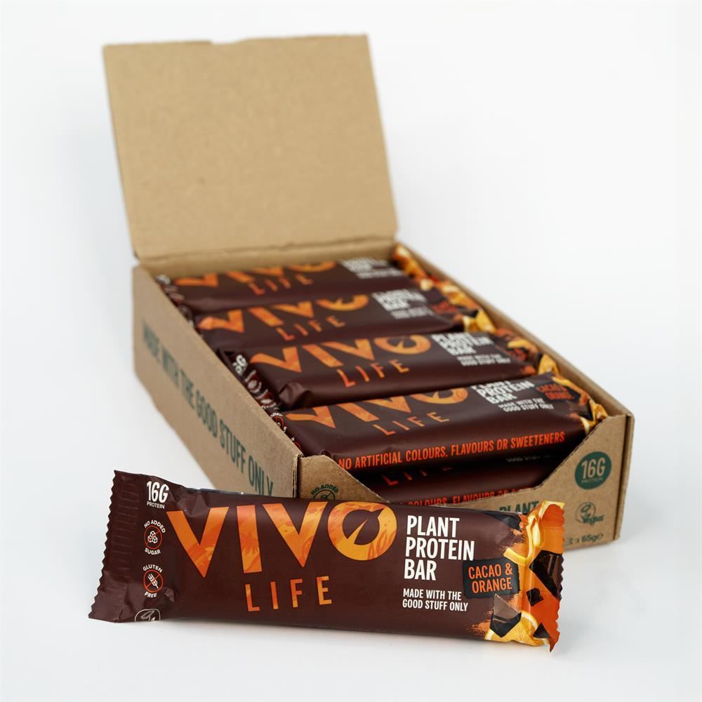 Vivo Life 65g Plant Protein Bar Cacao & Orange - 12 Pack