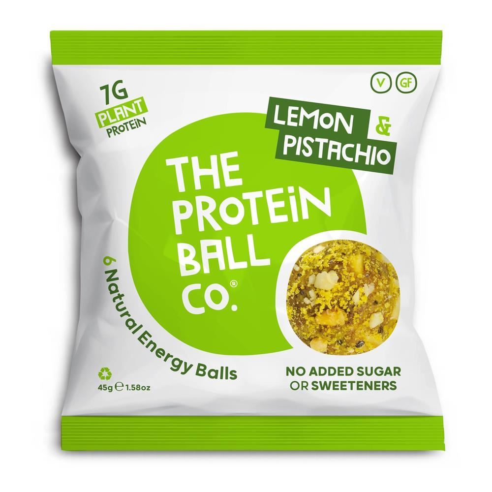 The Protein Ball Co Lemon & Pistachio Protein + Vitamin Balls 45g - 10 Pack