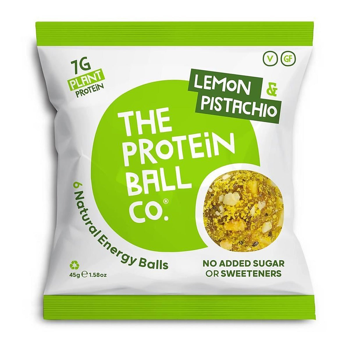 The Protein Ball Co Lemon & Pistachio Protein + Vitamin Balls 45g - 10 Pack