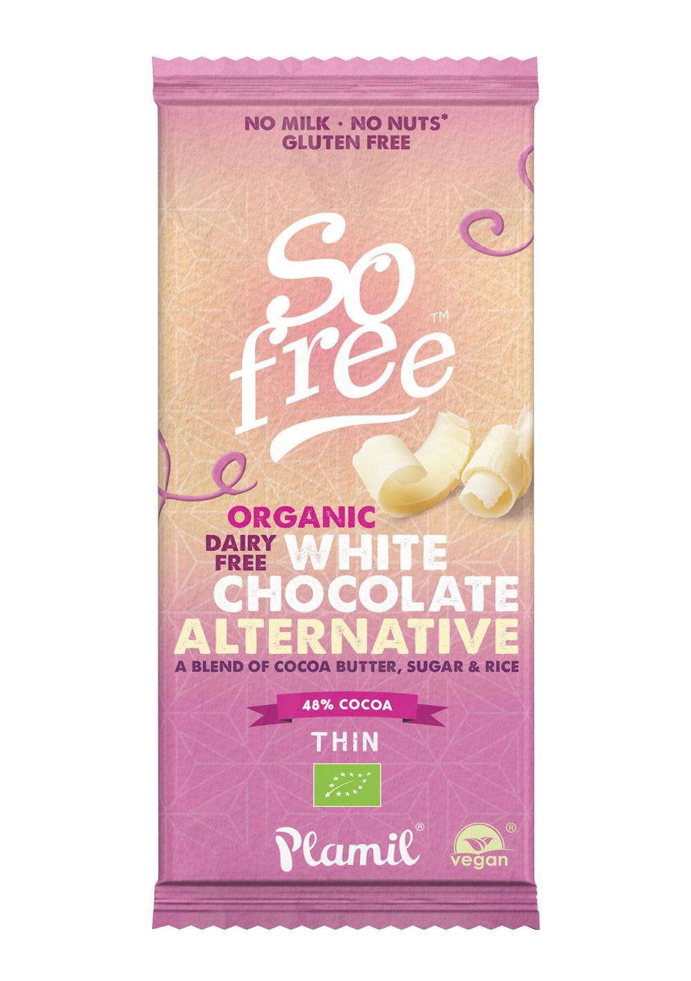 Plamil So Free Organic White Chocolate Alternative 70g - 12 Pack