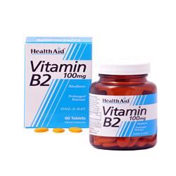 HealthAid Vitamin B2 (Riboflavin) 100mg Prolonged Release 60 Tablets