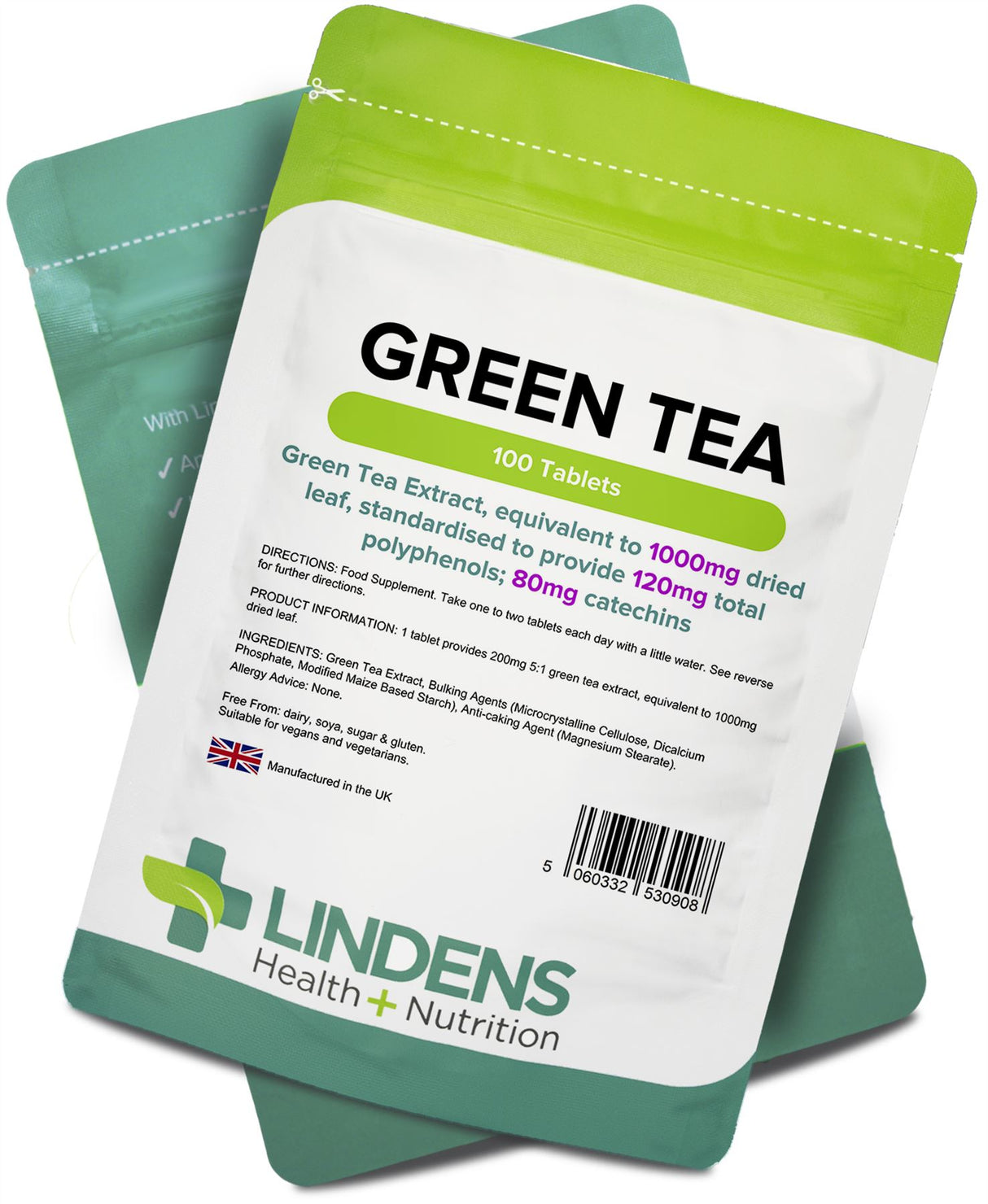 Lindens Green Tea 1000mg - 100 Tablets