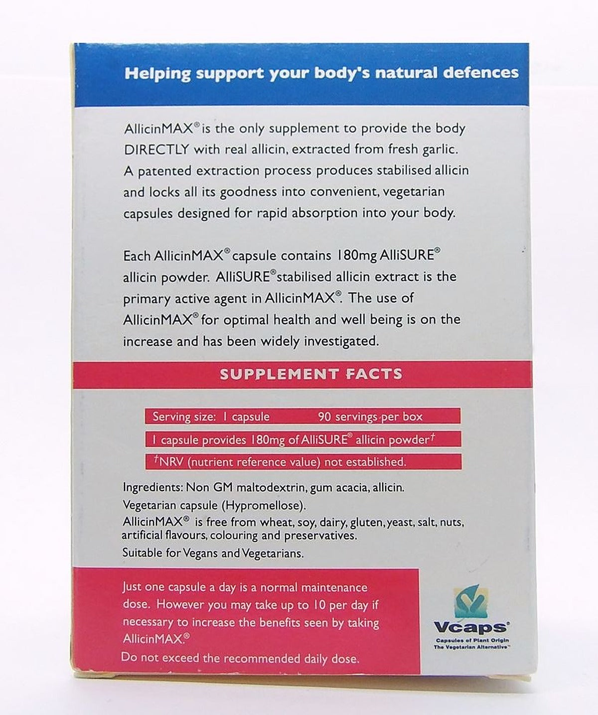 Allicin Max 100% Stabilised Allicin - 90 Capsules - image 2
