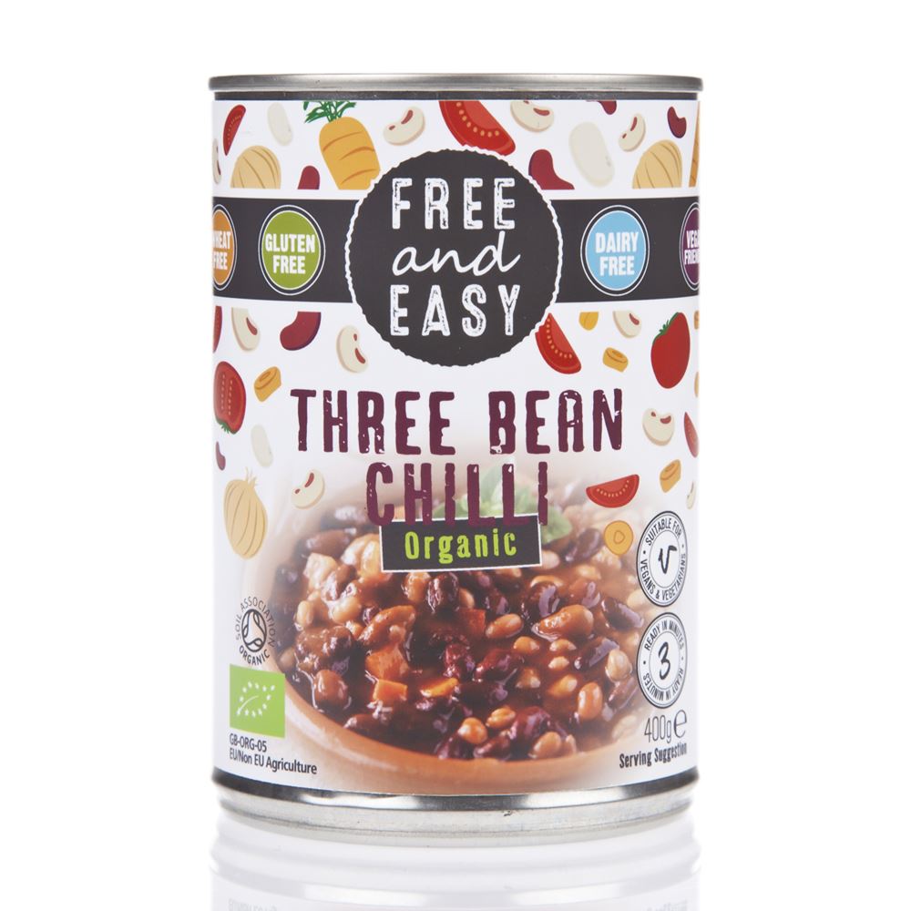 Free & Easy Organic Three Bean Chilli 400g