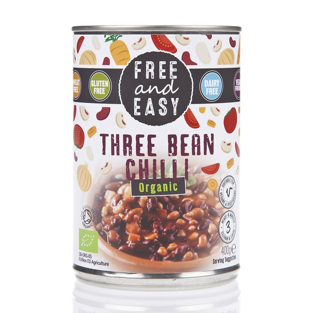 Free & Easy Organic Three Bean Chilli 400g