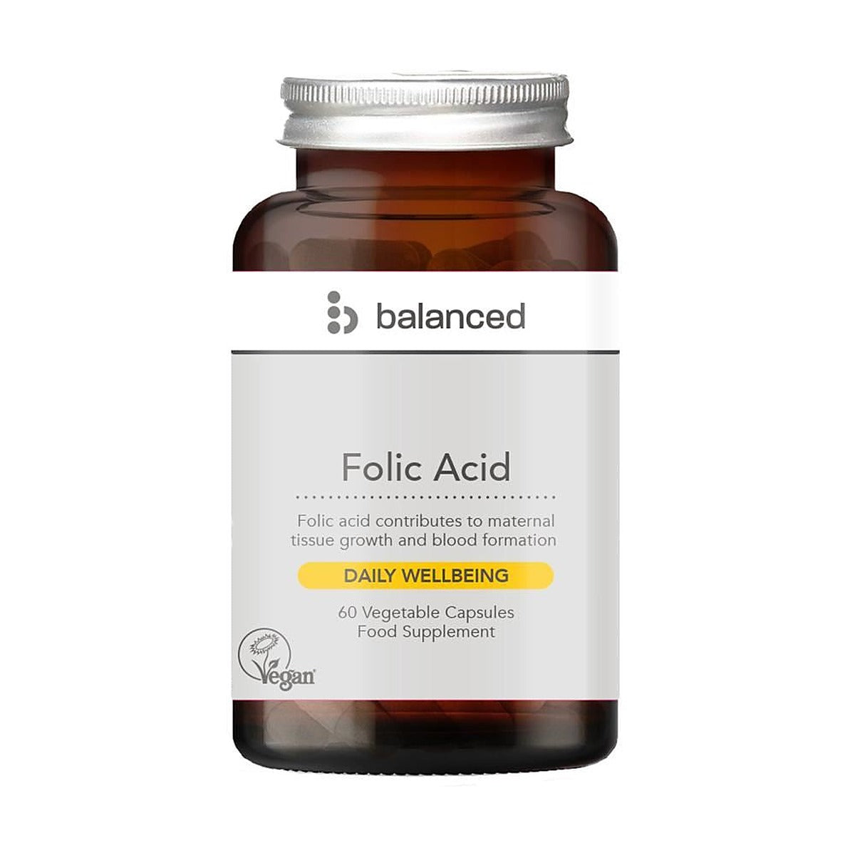 Balanced Folic Acid 60 Veggie Caps - Reusable Bottle