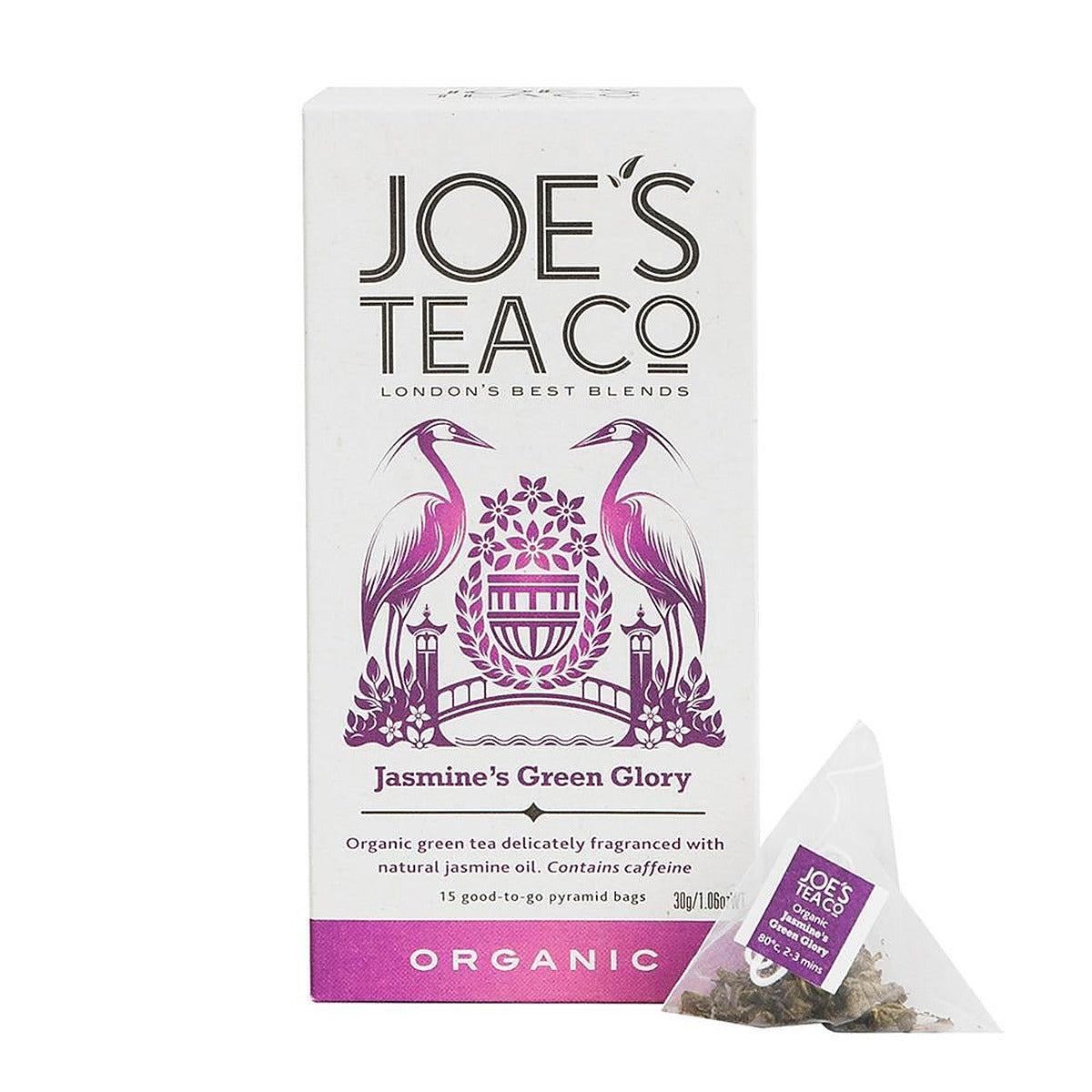 Joes Tea Company Jasmine's Green Glory - 15 biodegradable pyramid bags