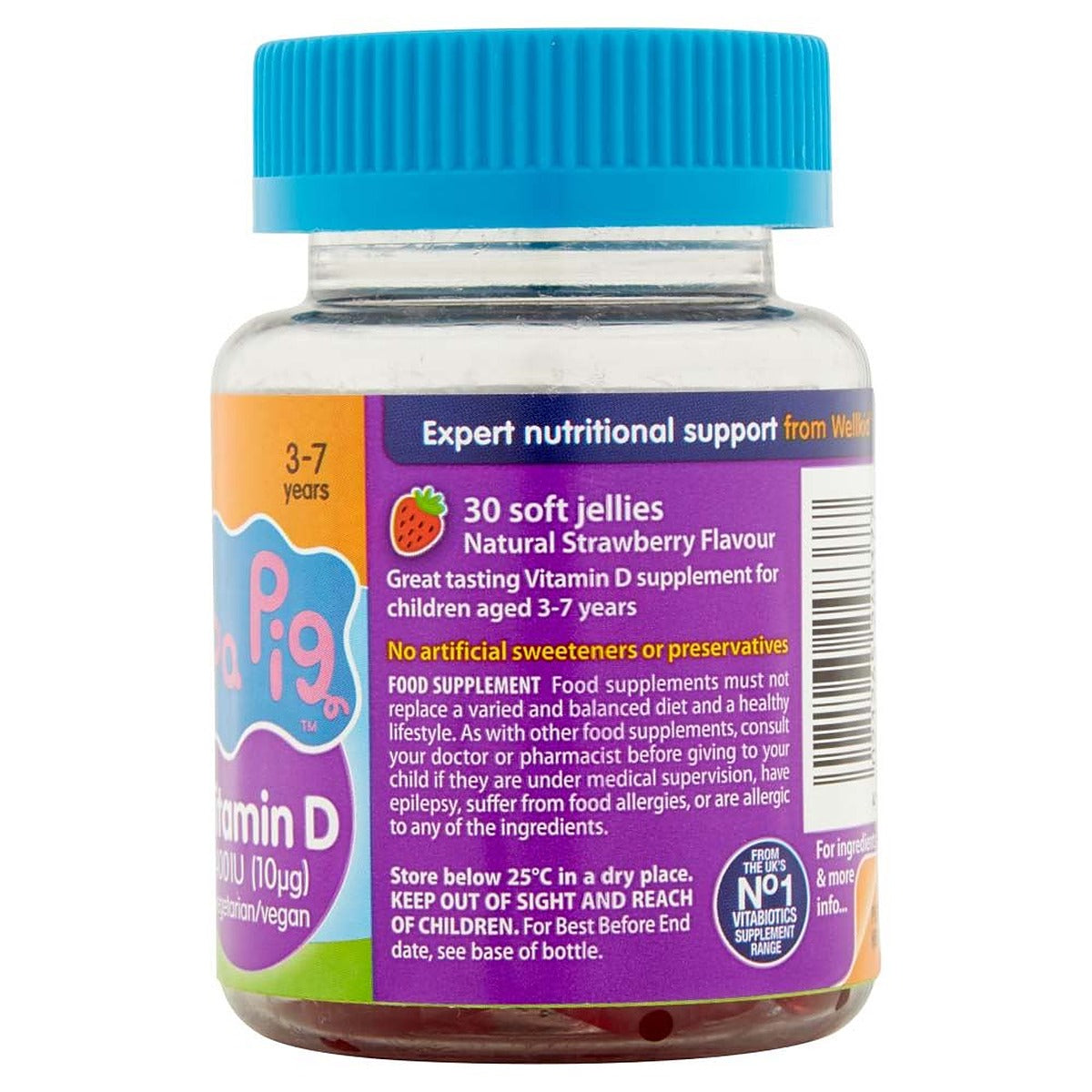 Vitabiotics WellKid Peppa Pig Vitamin D 400 IU (10µg) 3-7 Years - 30 Soft Jellies - image 3