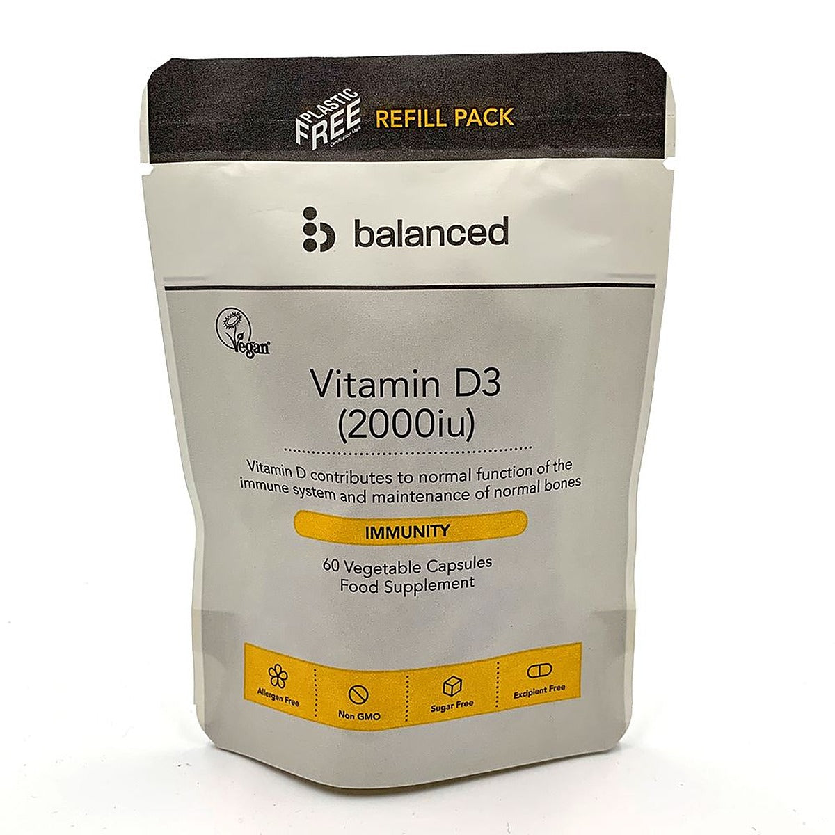Balanced Vitamin D3 60 Veggie Caps - Refill Pouch
