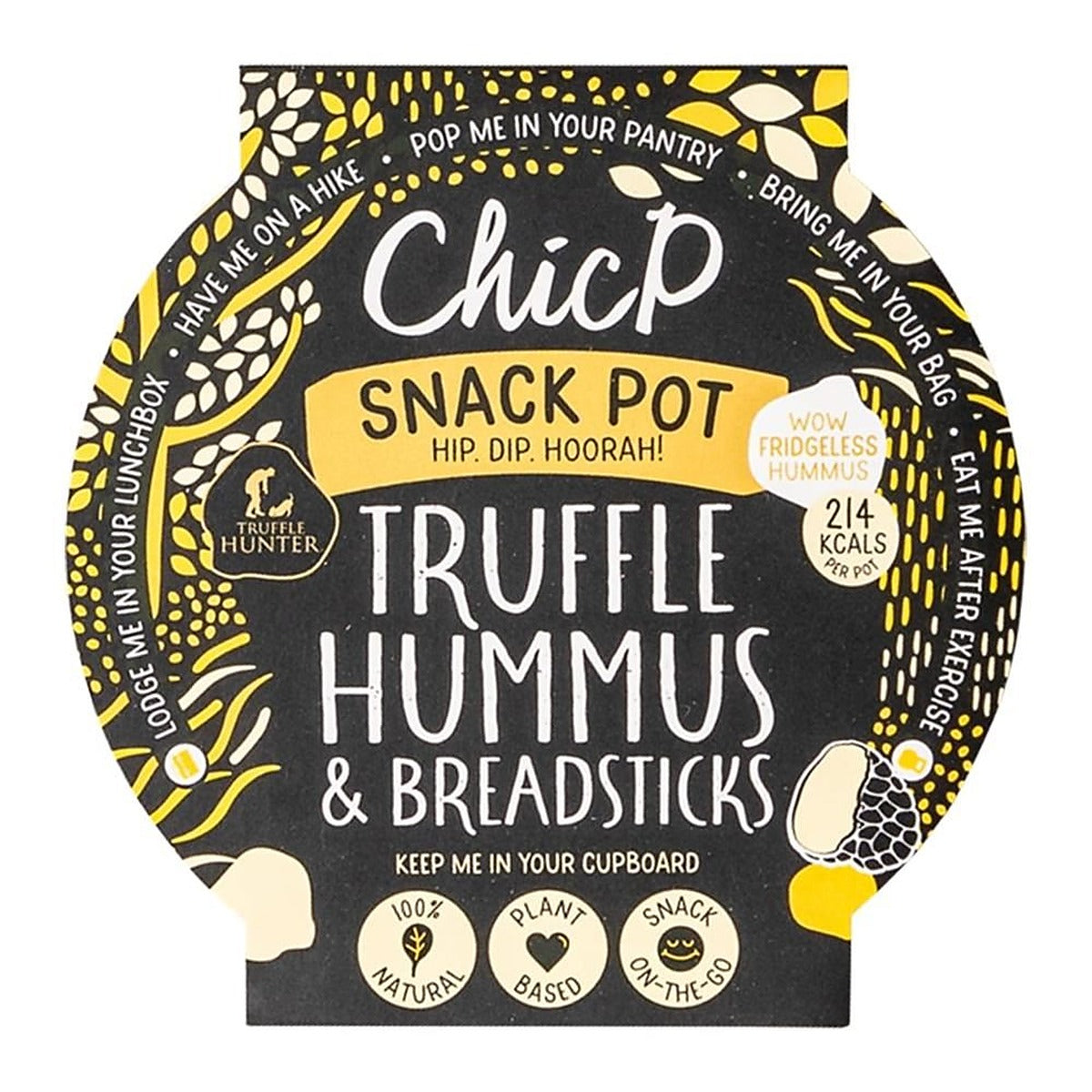 ChicP Ambient Delicious healthy Truffle hummus & breadstick Snack Pot 70g