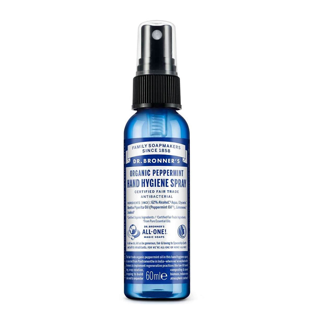 Dr Bronner Organic Peppermint Hand Hygiene Spray 60ml