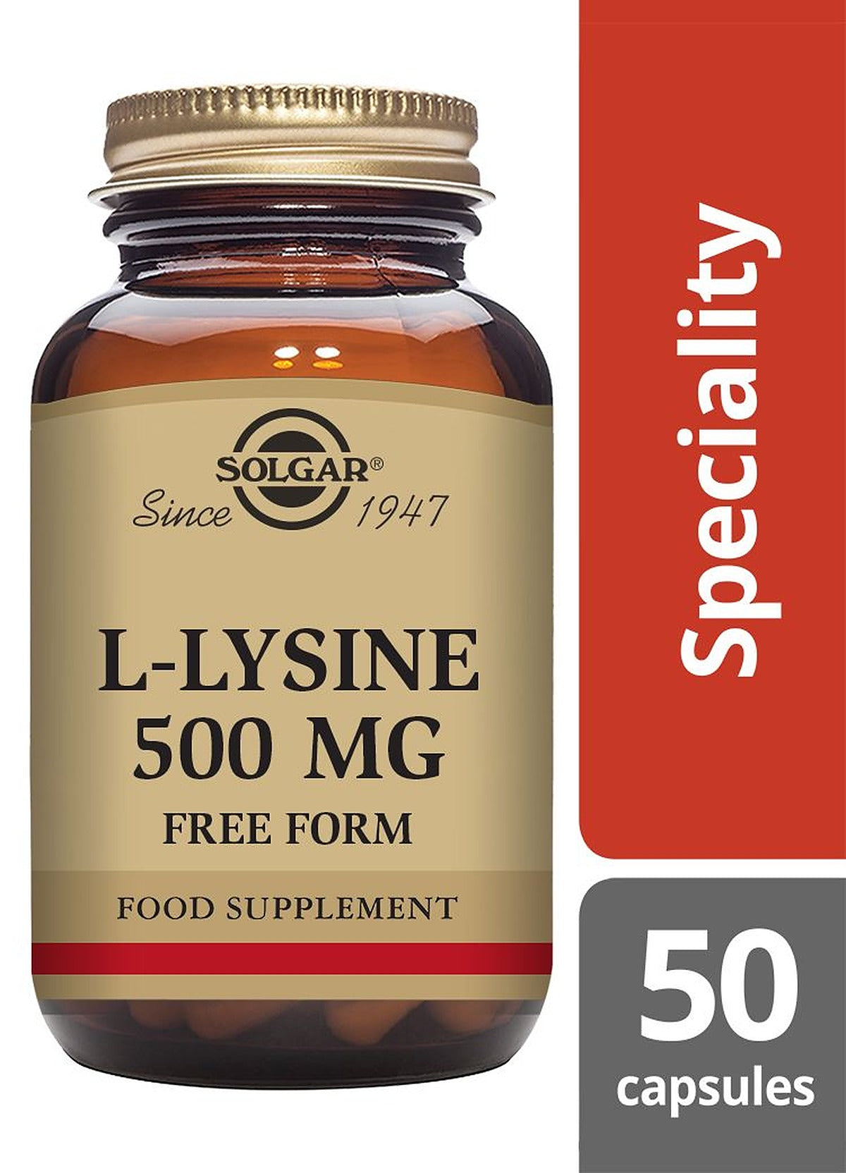 Solgar L-Lysine 500 mg - 50 Vegicaps - image 2