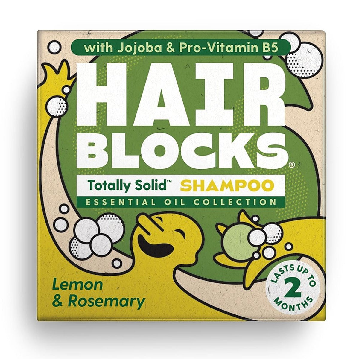 Shower Blocks Hair Blocks Solid Shampoo - Lemon & Rosemary 85g