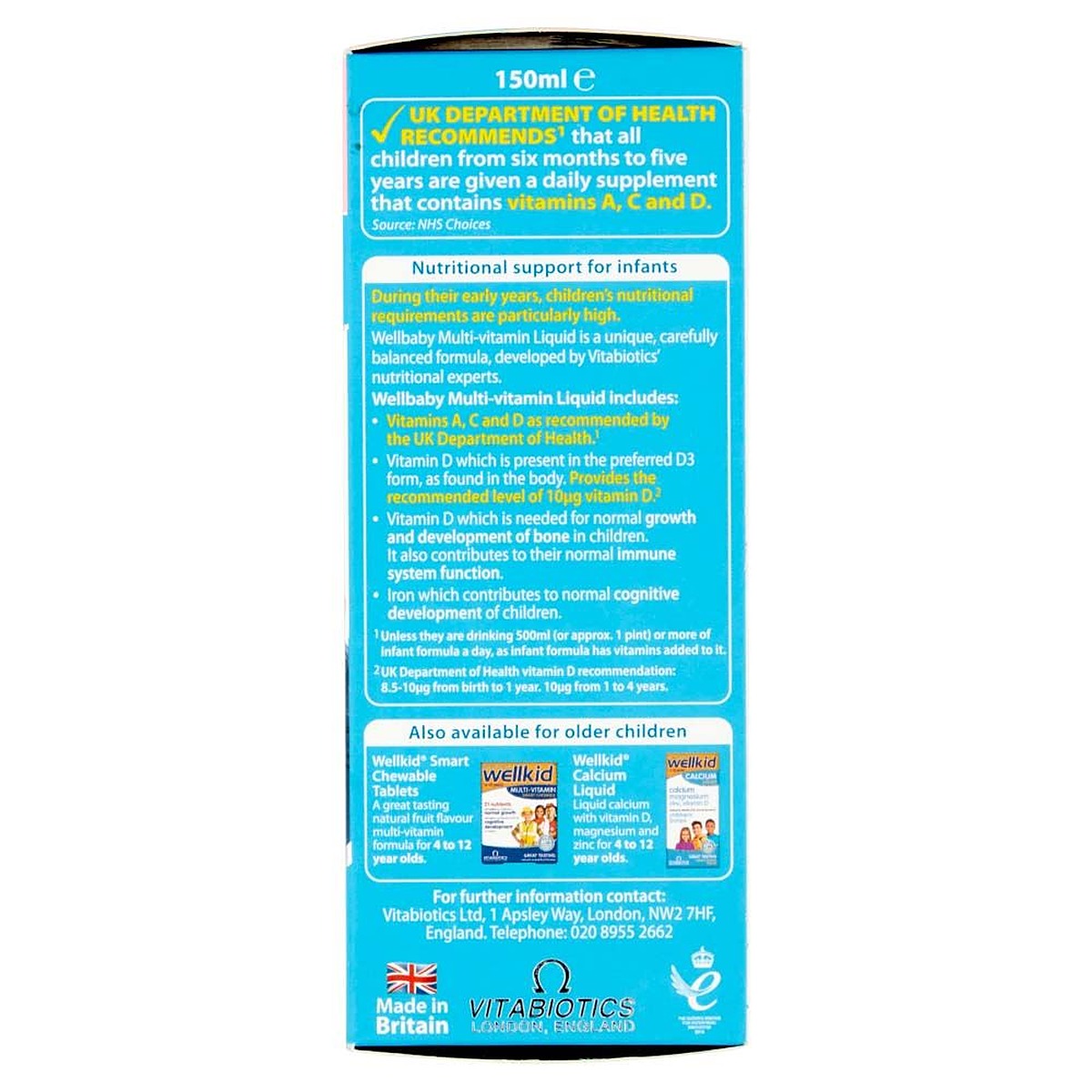 Vitabiotics Wellbaby Multi-Vitamin Liquid - 150ml - image 5