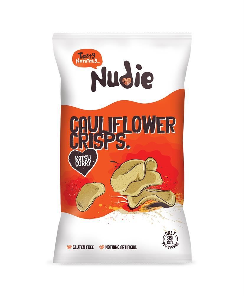 Nudie Snacks Katsu Curry Cauliflower Crisps 80g - 12 Pack