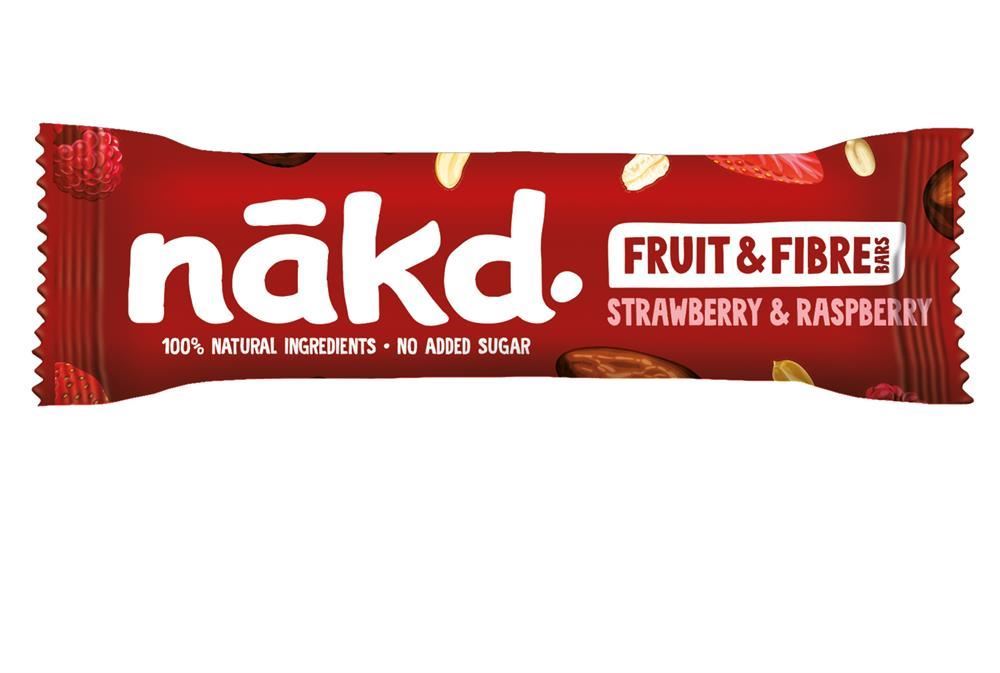 Nakd Fruit & Fibre Strawberry & Raspberry Bar 44g - 16 Pack