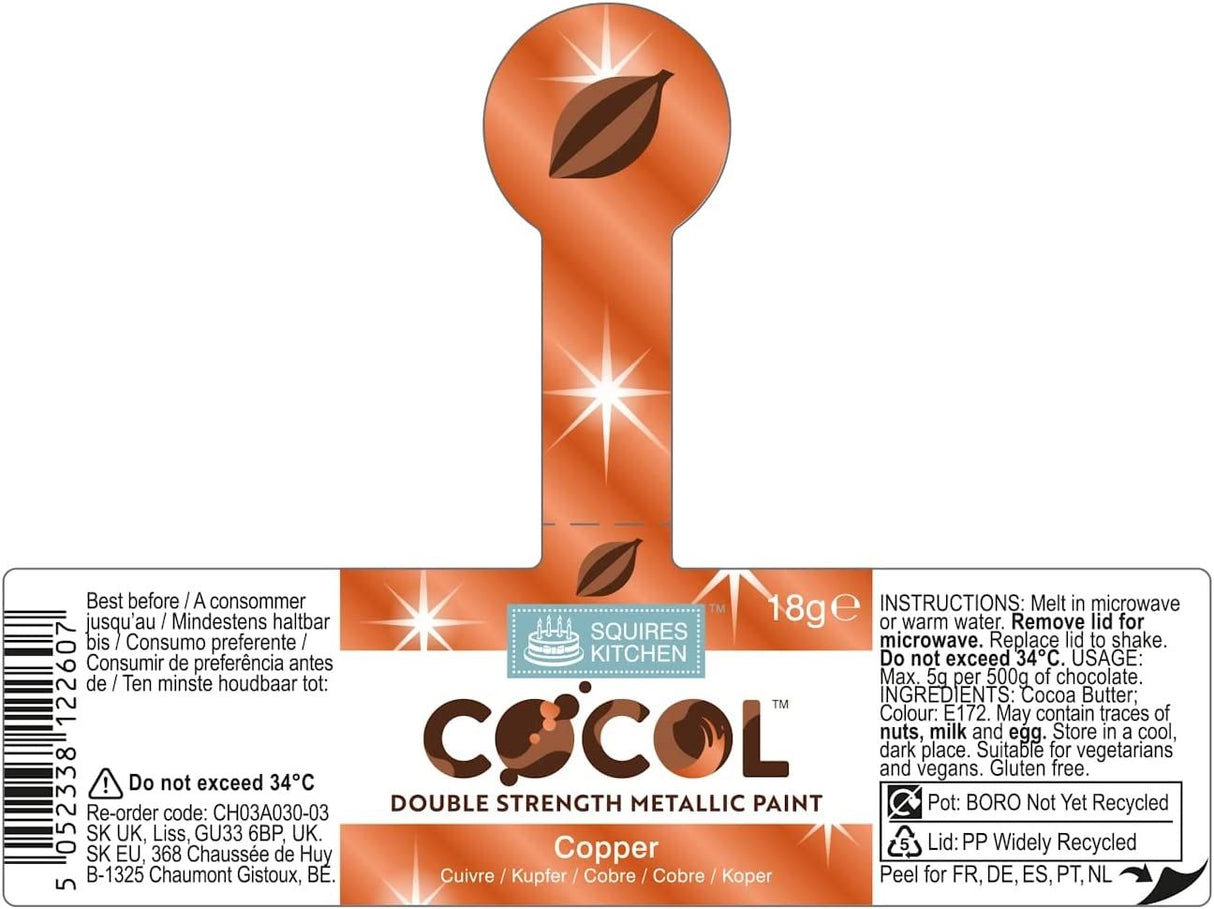 Squires Kitchen COCOL Extra Strength Colouring Paint for Chocolate 18g - All Shades