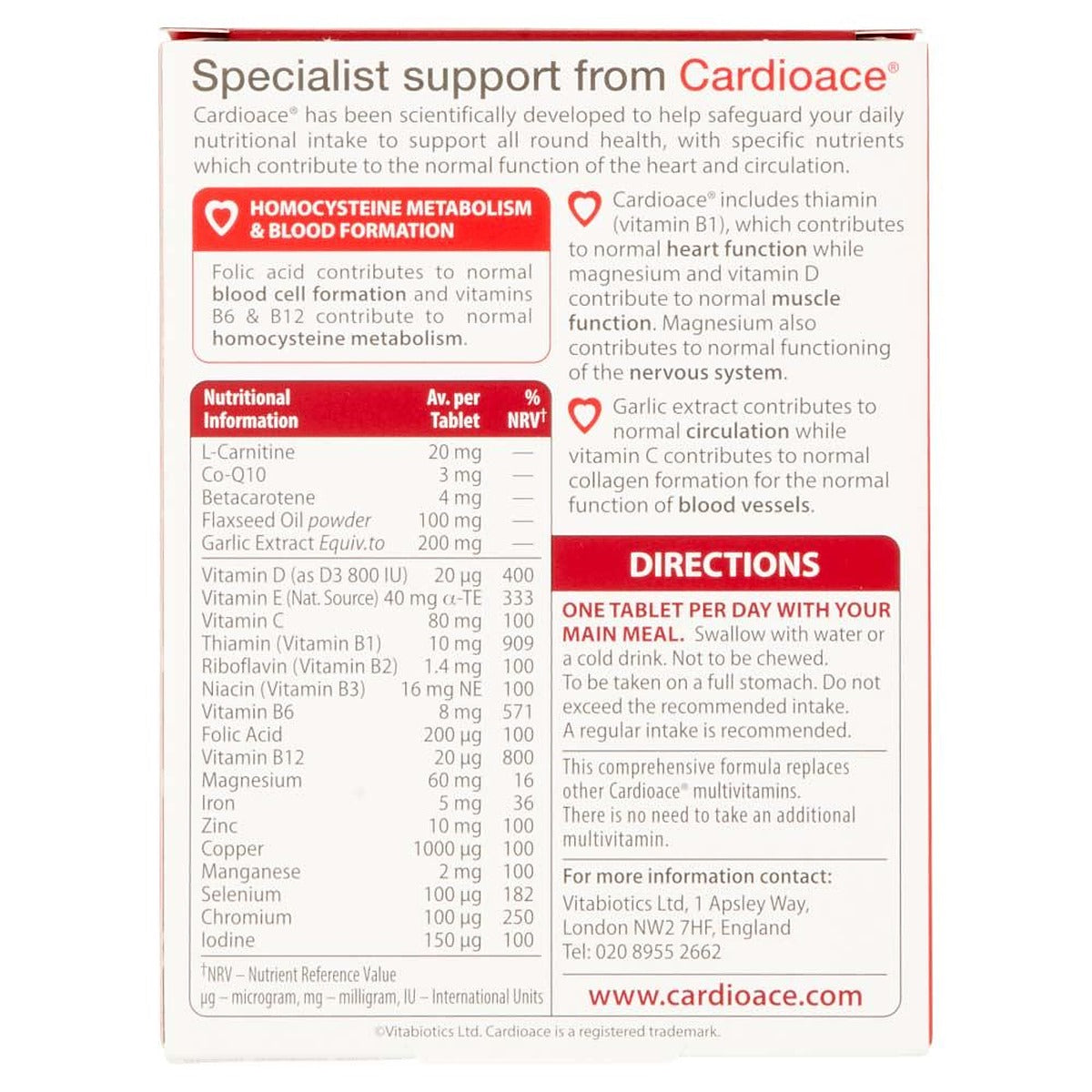 Vitabiotics Cardioace Original - 30 Tablets - image 2