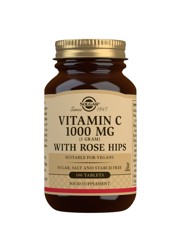 Solgar Vitamin C 1000 mg with Rose Hips - 100 Tablets