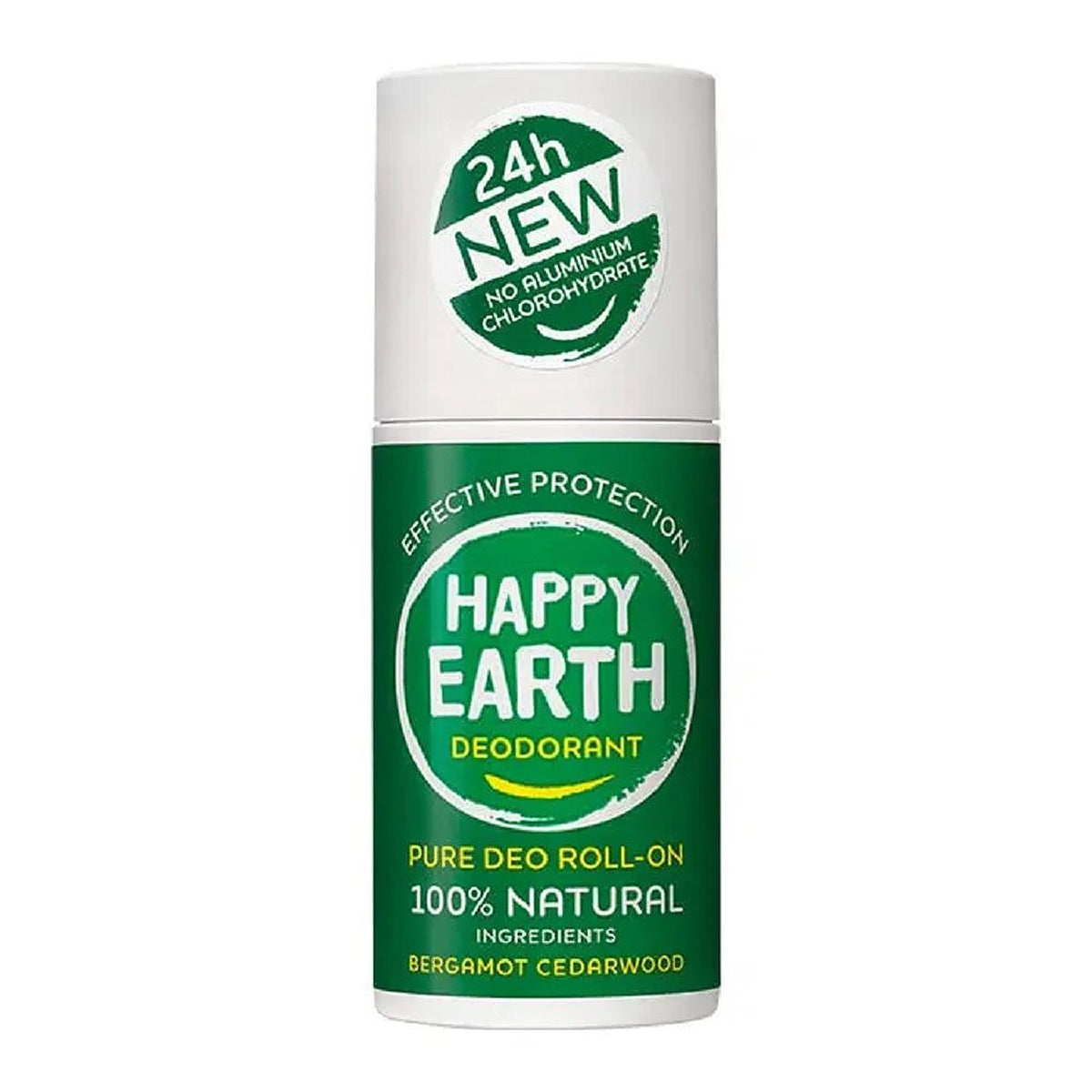 Happy Earth Natural Deodorant Roller Bergamot Cedarwood 75ml - 2 Pack