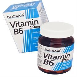 HealthAid Vitamin B6 (Pyridoxine HCl) 50mg 100 Tablets