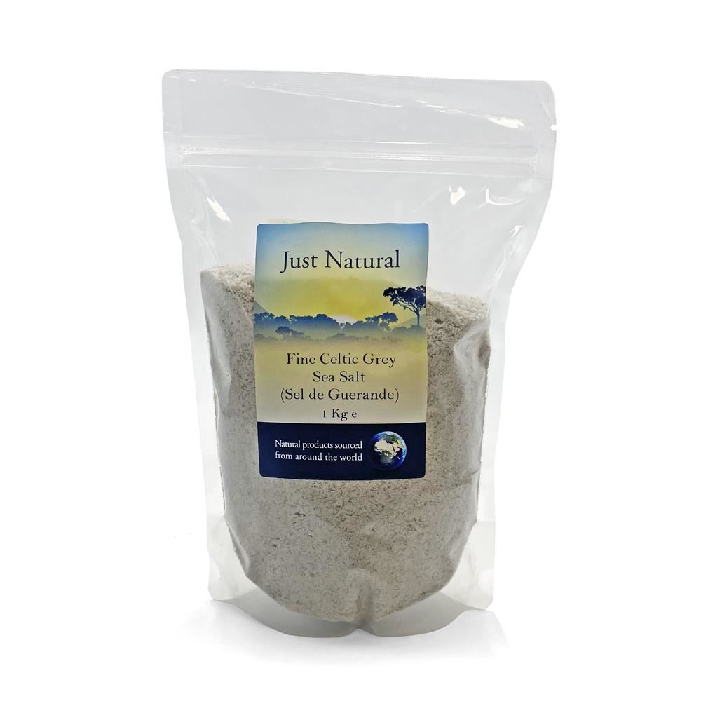 Just Natural Fine Celtic Grey Sea Salt (Sel de Guerande) Unrefined 1kg