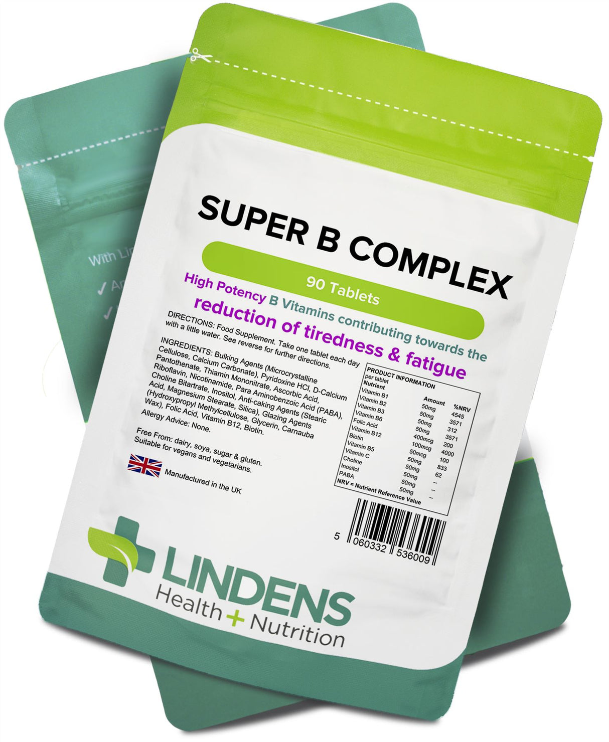 Lindens Super Vitamin B Complex - 90 Tablets