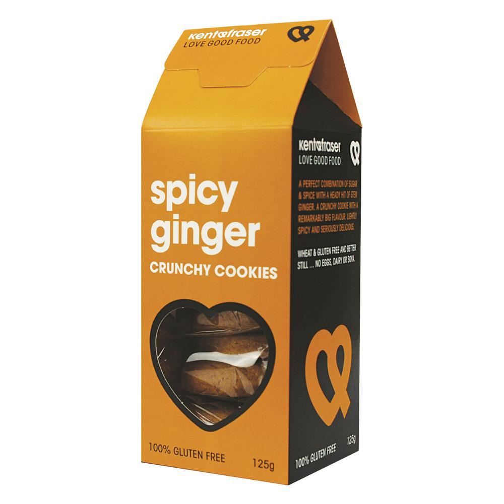 Kent and Fraser Gluten-Free Stem Ginger Crunchy Cookie 125g - 6 Pack