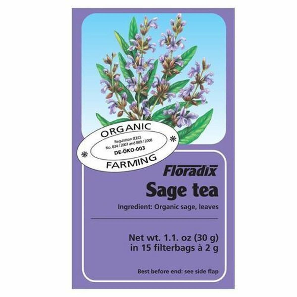 Salus Floradix - Organic Sage Herbal Tea - 15 Bags
