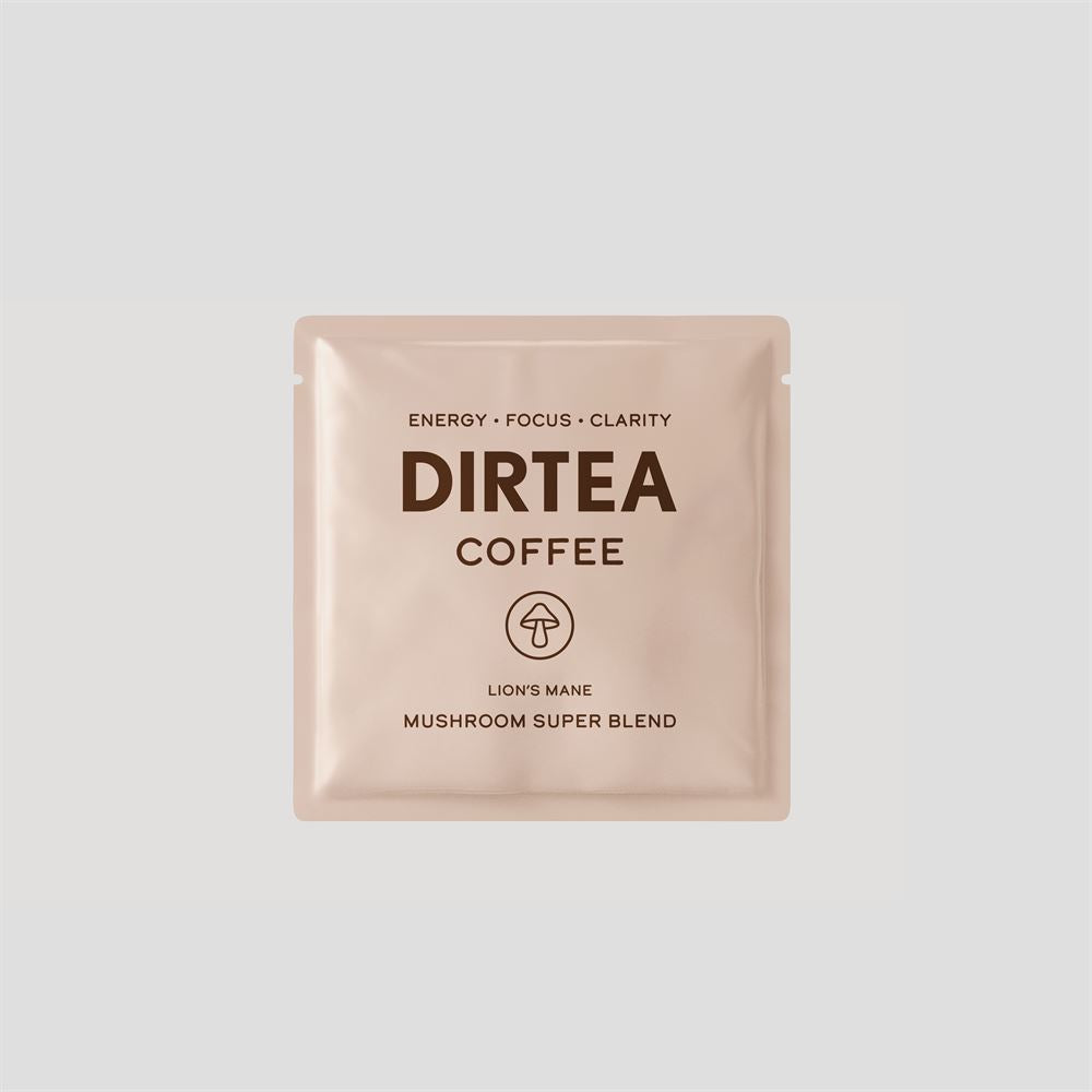 Dirtea Mushroom Coffee 1 single sachet serving.