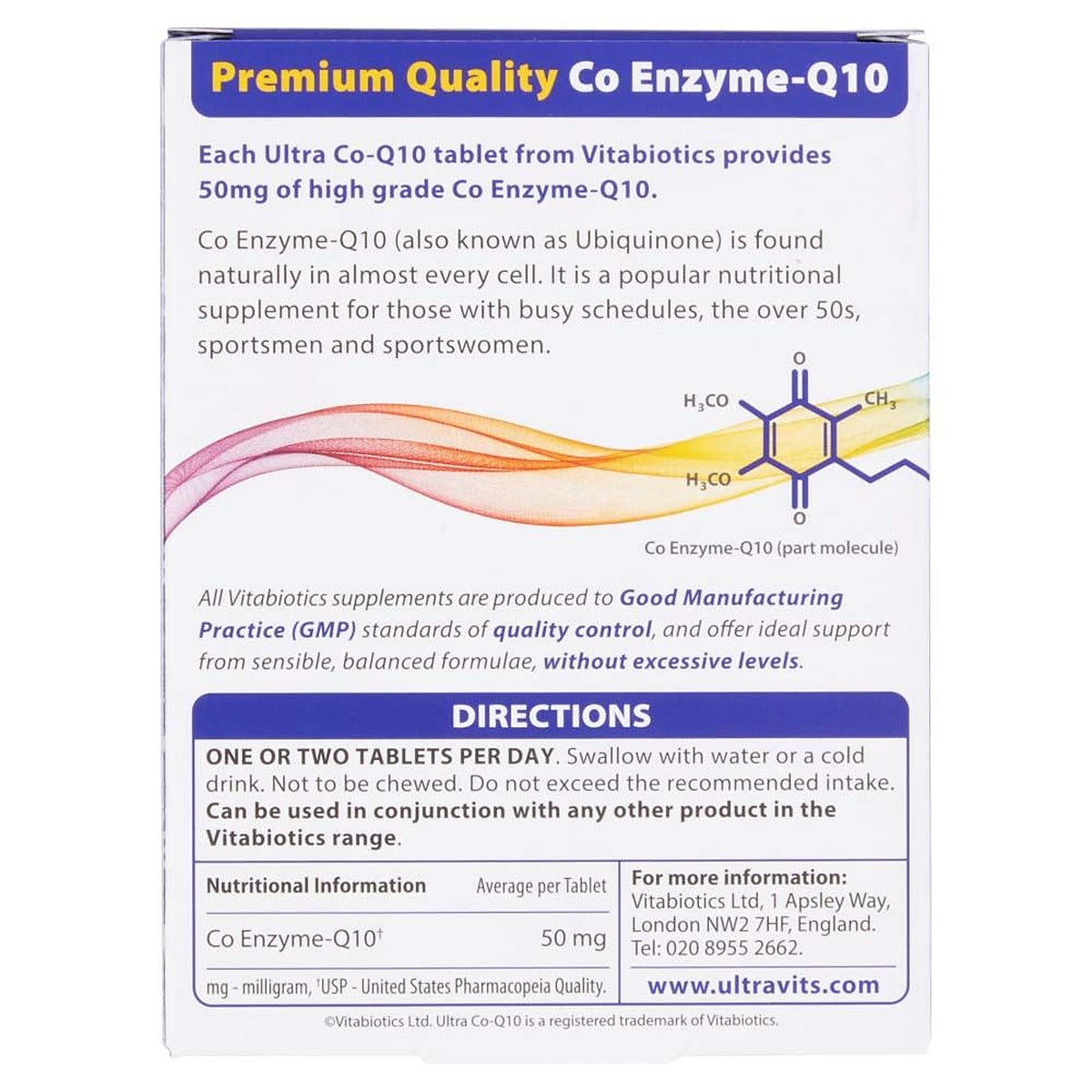 Vitabiotics Ultra Co-Q10 50mg - 60 Tablets - image 2