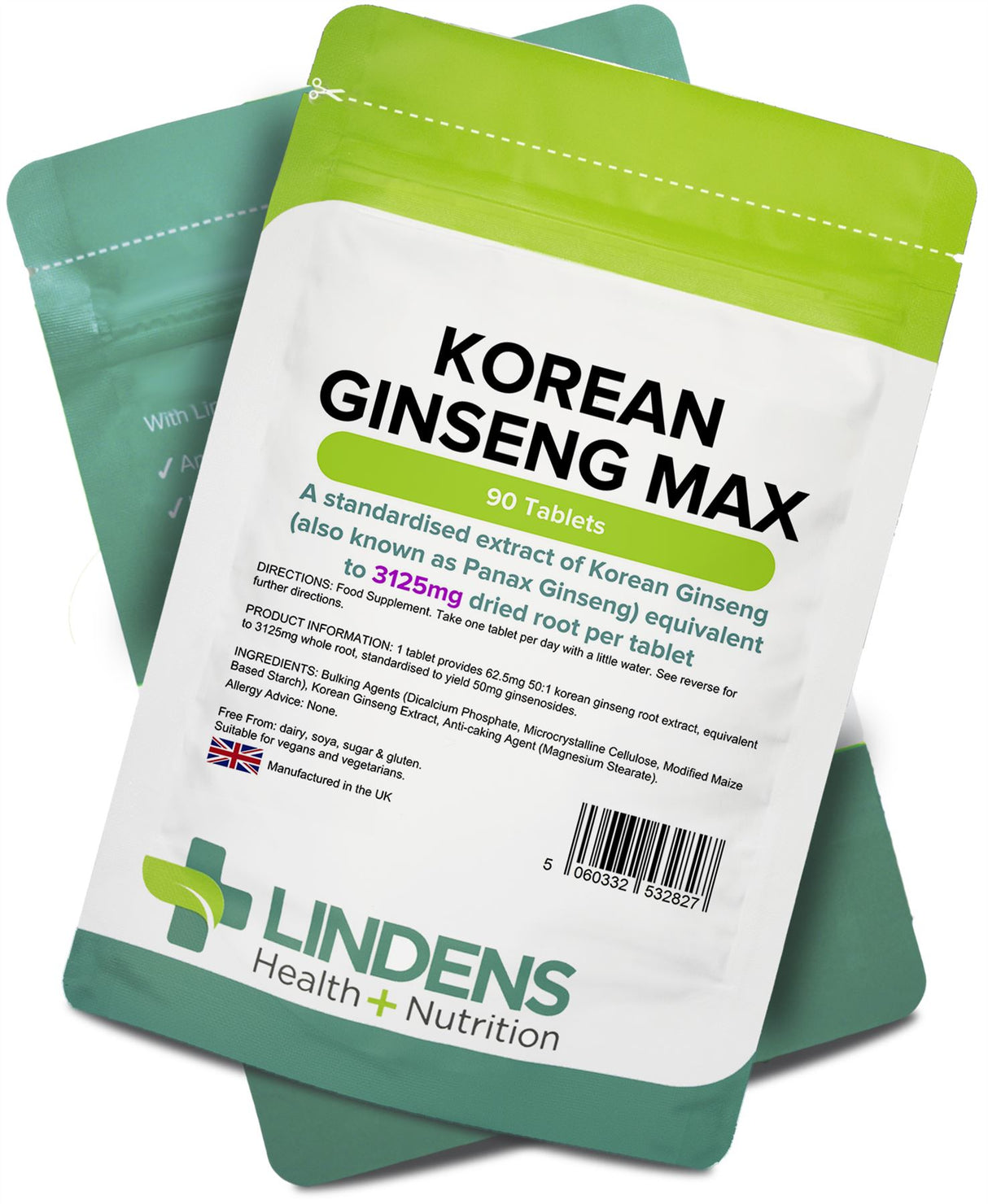 Lindens Korean Ginseng Max 3125mg - 90 Tablets
