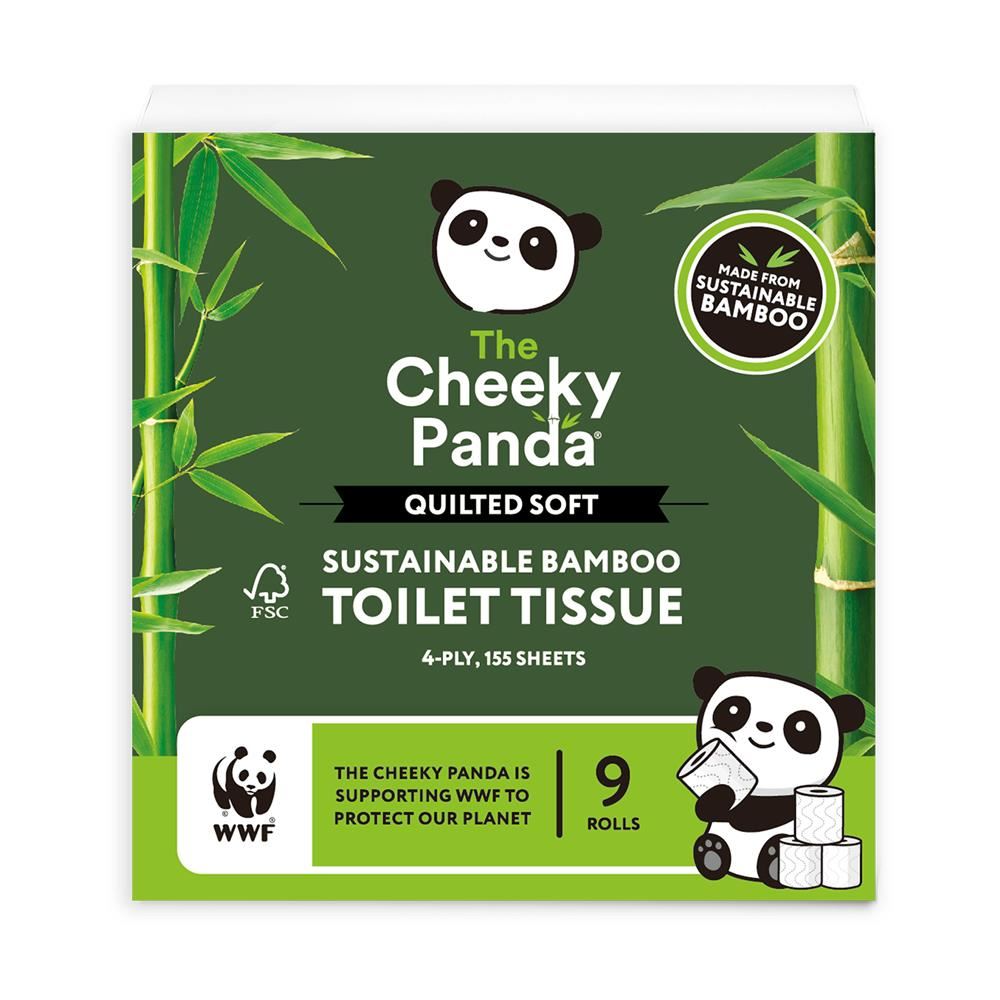 Cheeky Panda The Cheeky Panda Luxury Quilted Bamboo Toilet Tissue 9 Rolls