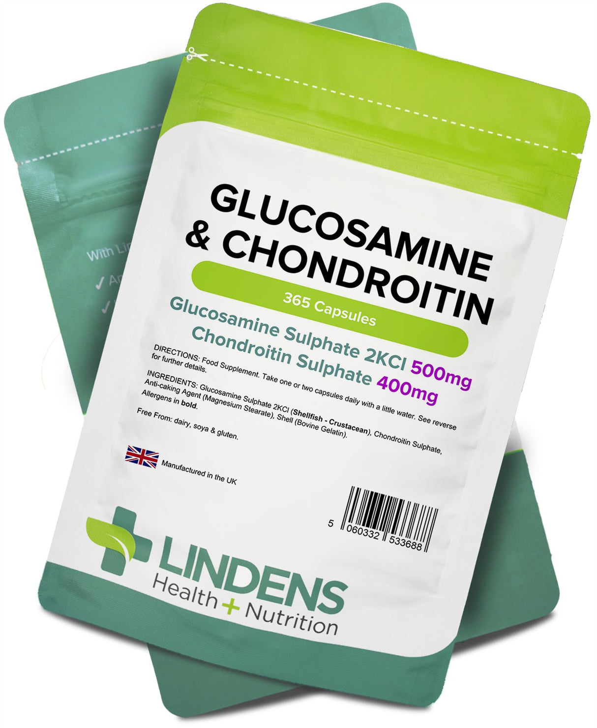 Lindens Glucosamine & Chondroitin 500/400 - 365 Capsules