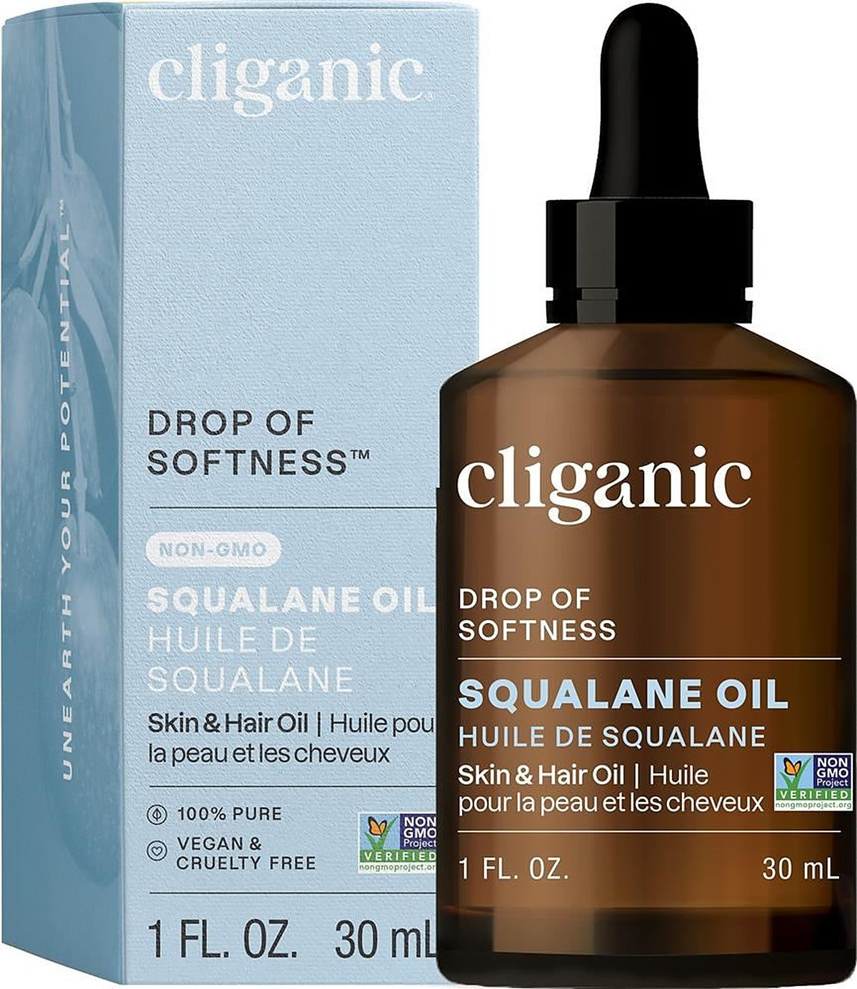 Cliganic Non-GMO Squalane Oil 1oz