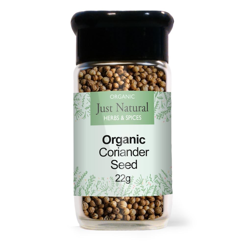 Just Natural Herbs Organic Coriander Seed (Glass Jar) 30g