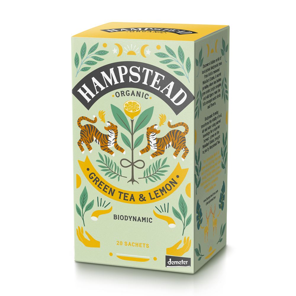 Hampstead Tea Organic Biodynamic Lemon Green Tea 20 Bags