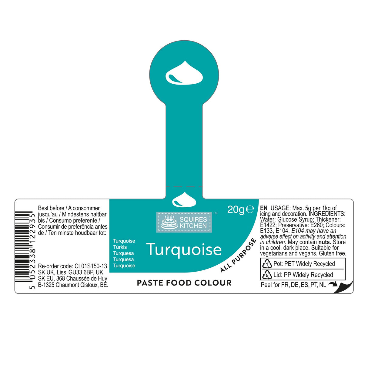 Squires Kitchen Food Colouring Paste Gel 20g - All Shades