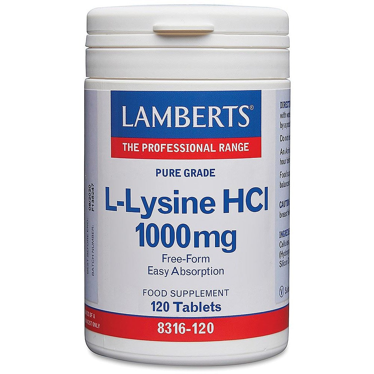 Lamberts L-Lysine 1000mg 120 tablets
