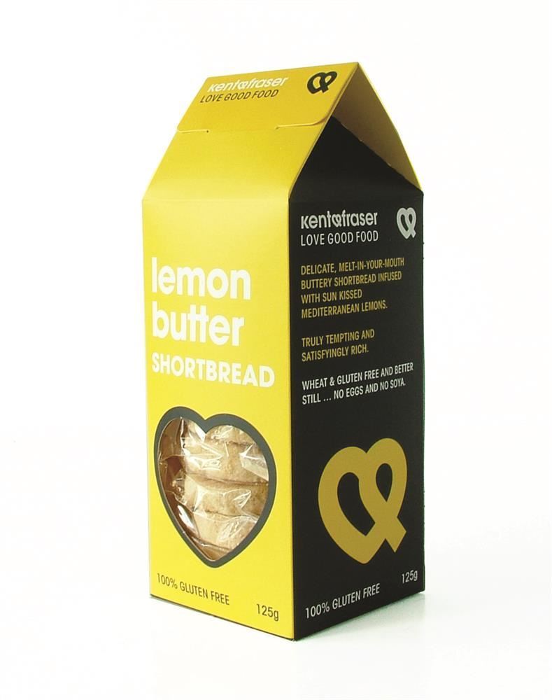 Kent Fraser Gluten-Free Buttery Lemon Shortbread Great Taste Award 125g - 6 Pack