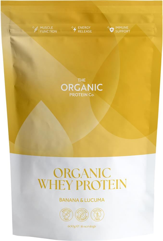 The Organic Protein Co Banana & Lucuma Organic Whey Protein Powder 600g