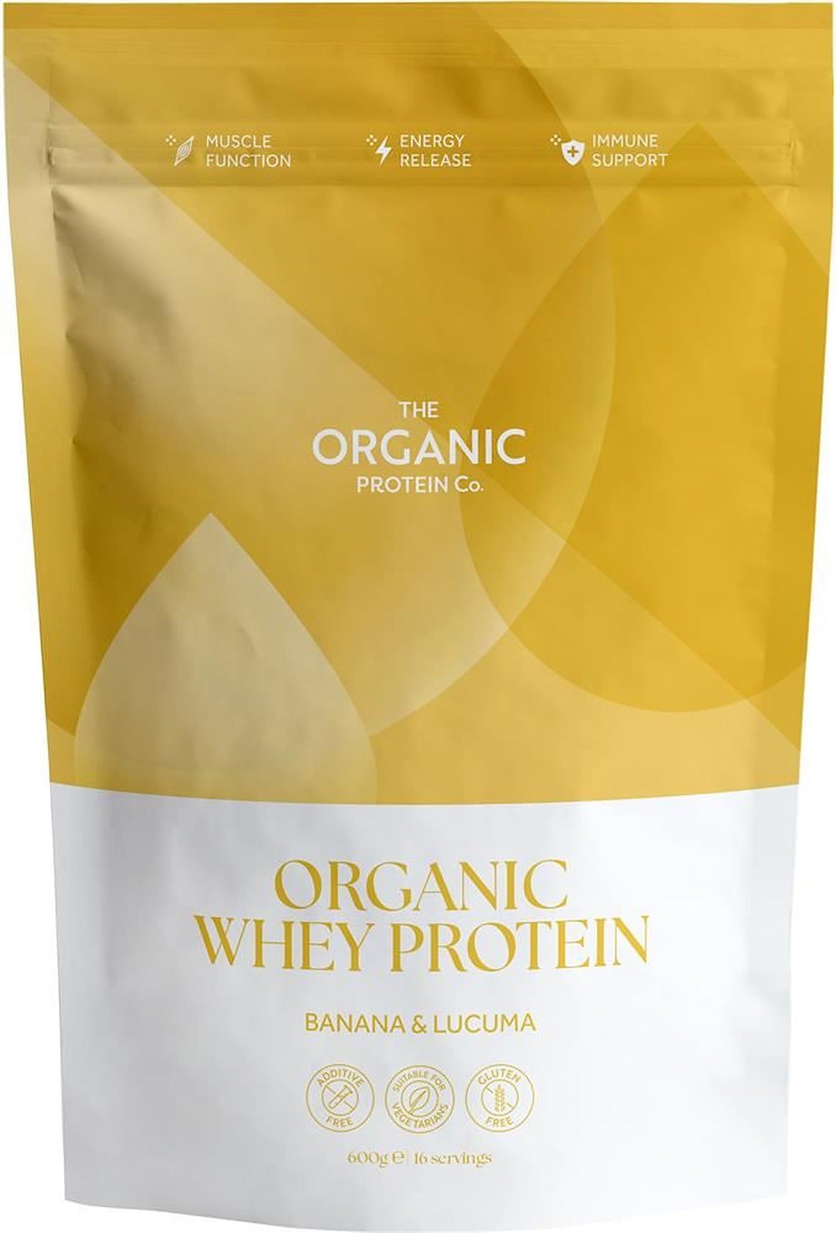 The Organic Protein Co Banana & Lucuma Organic Whey Protein Powder 600g