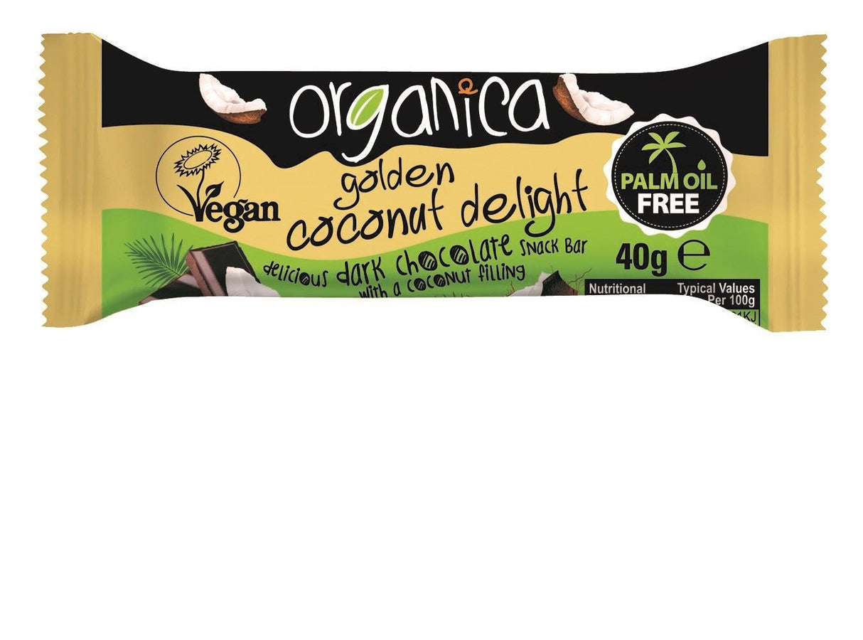 Organica Snack Bars Organic Golden Coconut Delight Vegan 40g - 24 Pack