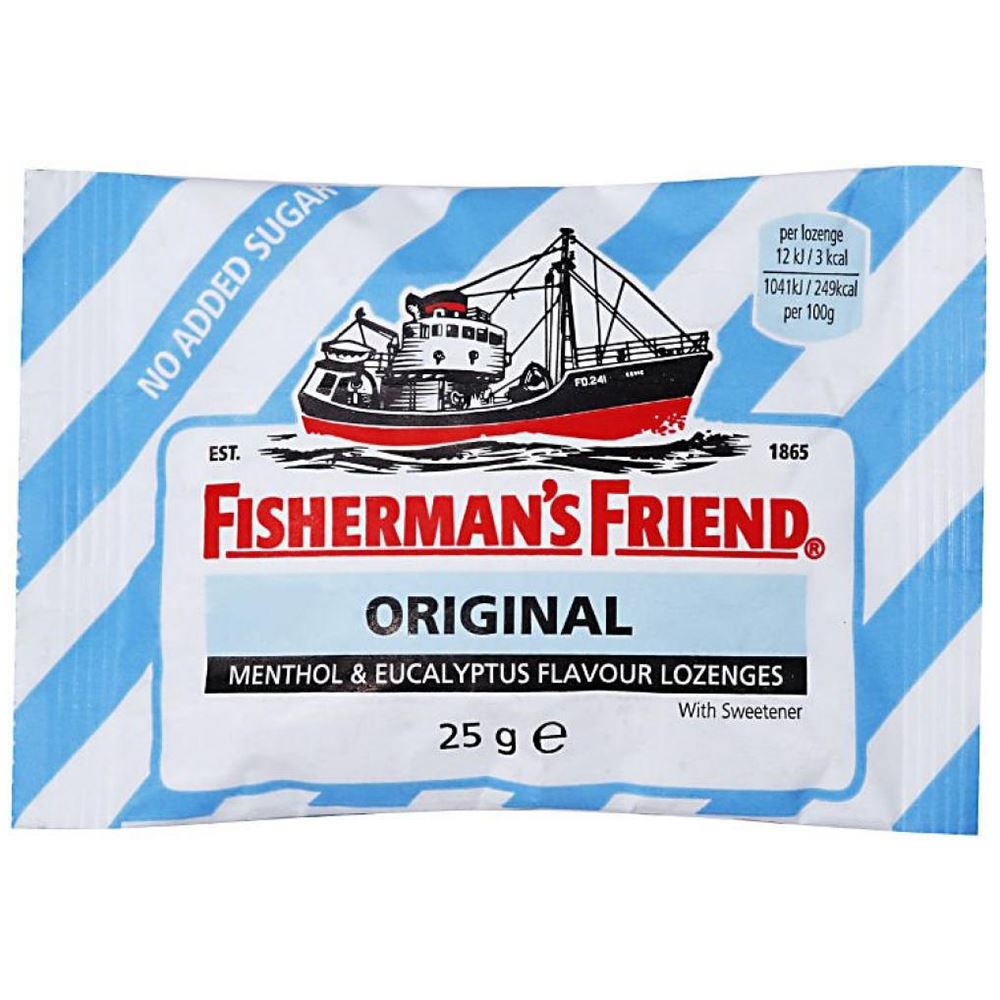 Fisherman's Friend Original Menthol Eucalyptus Lozenges No Added Sugar 25g - Pack of 24