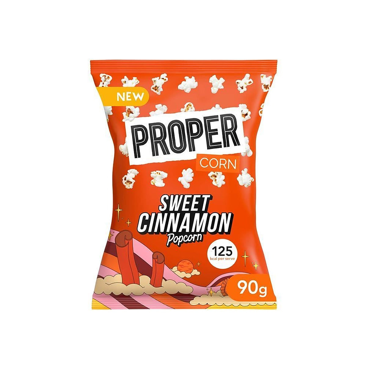 Propercorn Caramelised Popcorn Natural Flavourings Cinnamon 90g - 8 Pack