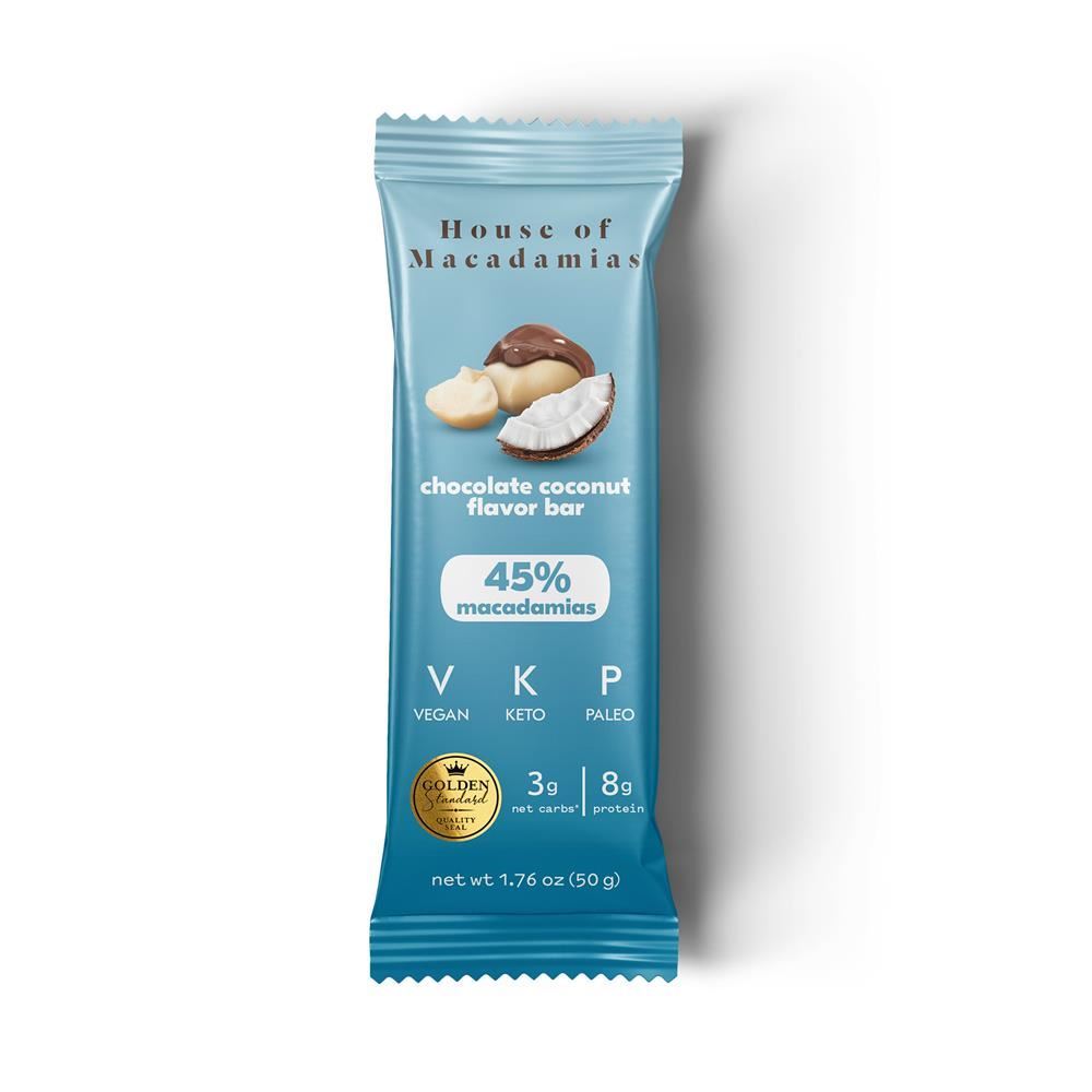 House of Macadamias Bar Chocolate Coconut 50g - 12 Pack