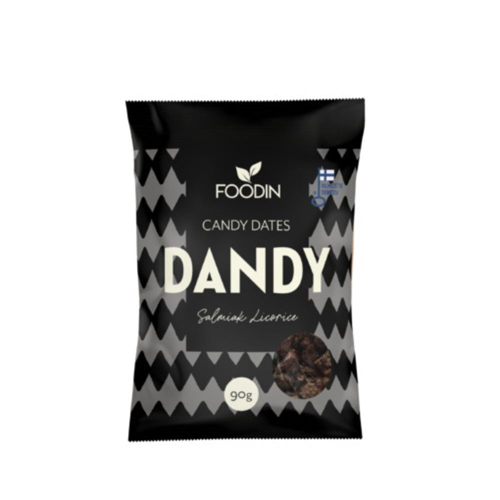Foodin Dandy Candy Dates Salmiak Liquorice 90g - 8 Pack