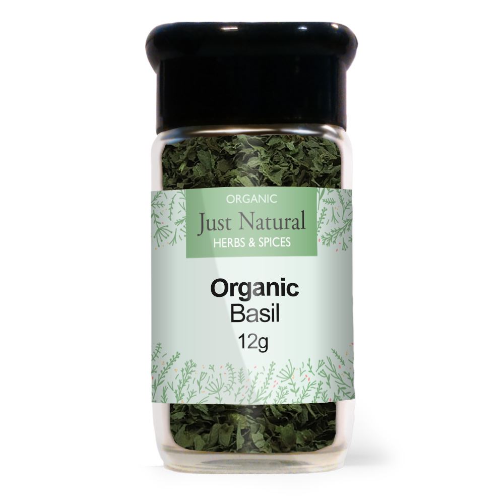 Just Natural Herbs Organic Basil (Glass Jar) 20g