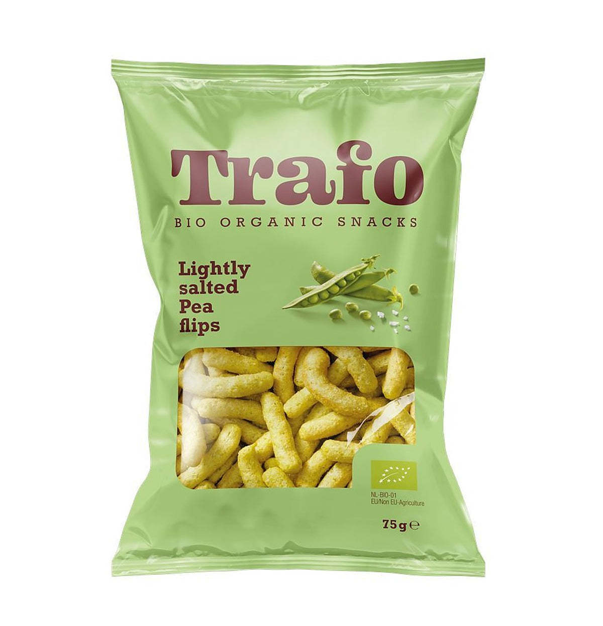 Trafo Organic Pea Flips Lightly Salted 75g - 6 Pack