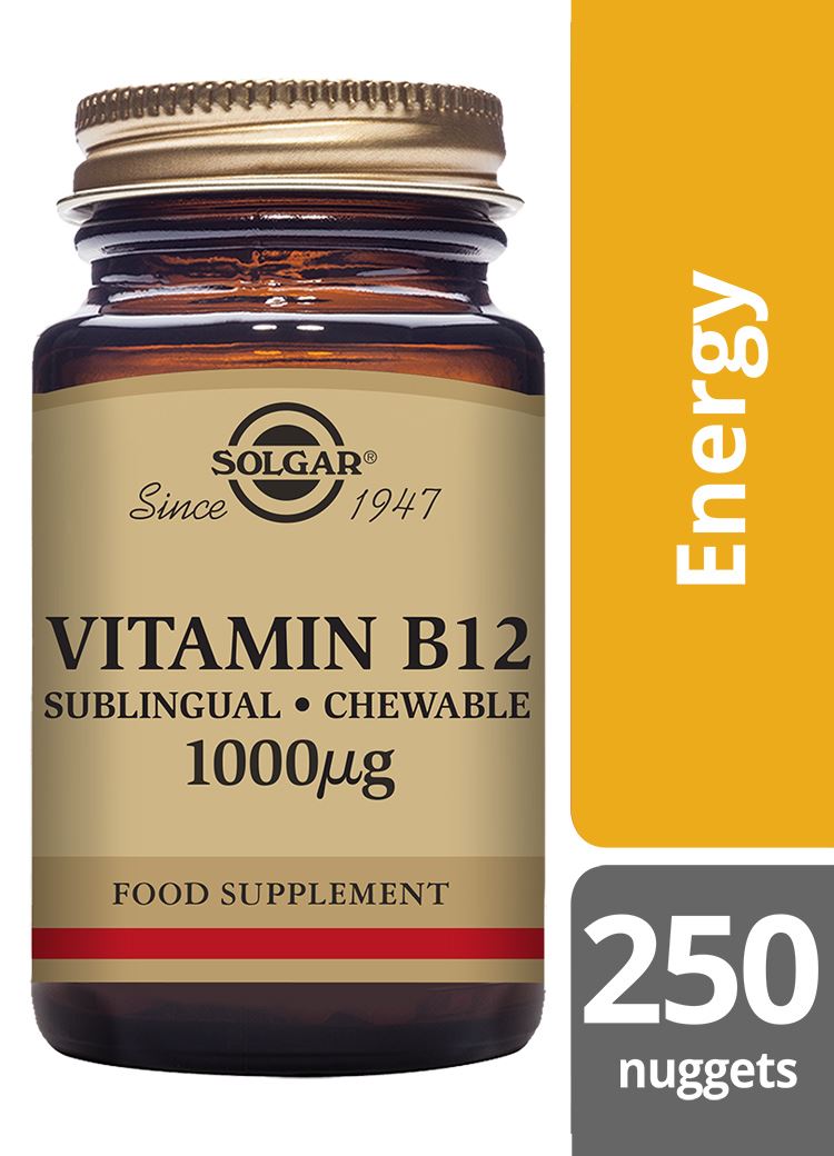 Solgar Vitamin B12 1000 µg Sublingual - 250 Chewable Nuggets